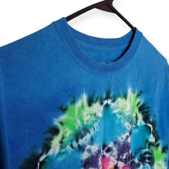 Liquid Blue Rainbow Mandala Unprinted Tie-Dye T-Shirt size Large - Picture 3 of 5